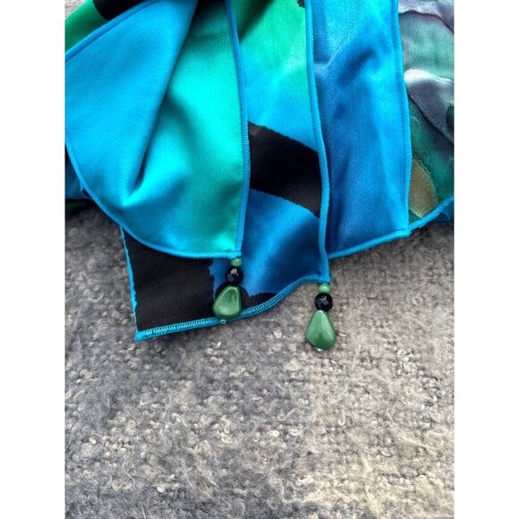 Drapers & Damons Silk Cardigan Patchwork Open Front Sz M Fairy Glam Flowy Dressy - Picture 5 of 12